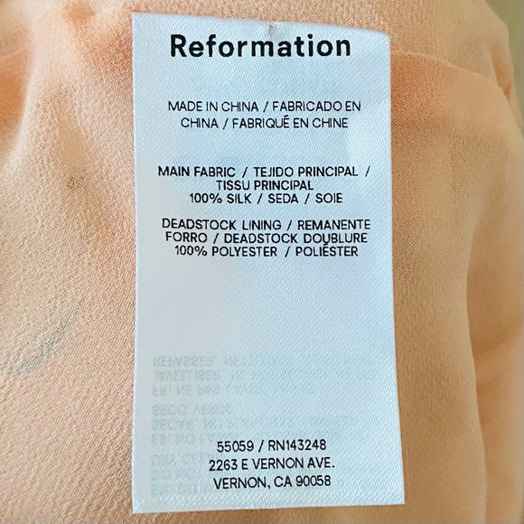 $248 NWT Reformation Irene Blush Pink Floral Print Silk Sleeveless Mini Dress 6 - Picture 12 of 13